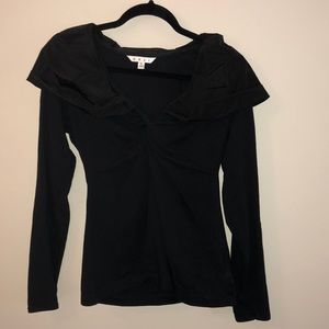 CAbi black top with fun top ruffle